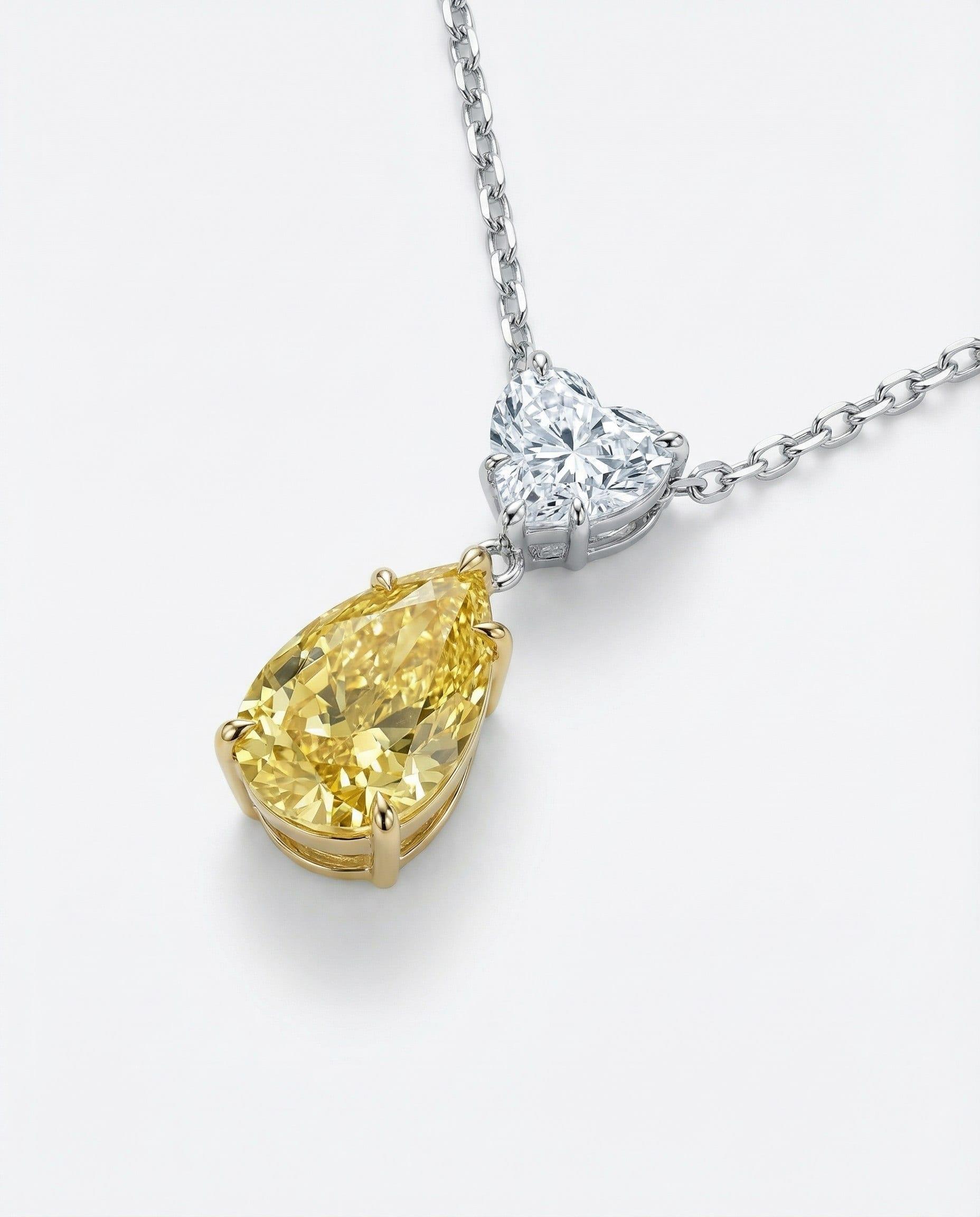 Yellow Diamond Necklace view 2